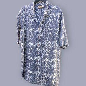 Tropical Blue Shirt for Men Cool Stuff Island Short Sleeve Button Down Size XL